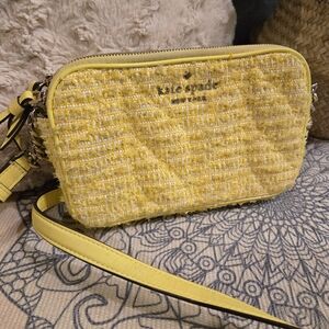 kate spade Yellow Tweed Crossbody Camera Bag